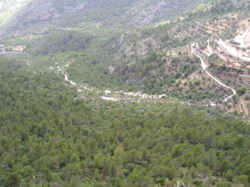 Ein paar der Serpentinen kann man von oben sehen.